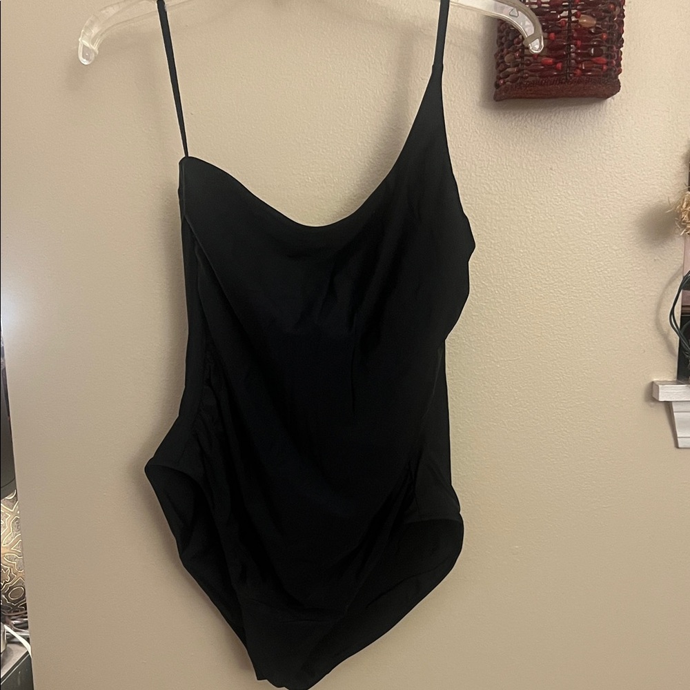 Hatch Maternity one piece one shoulder swimsuit Black Women's size L